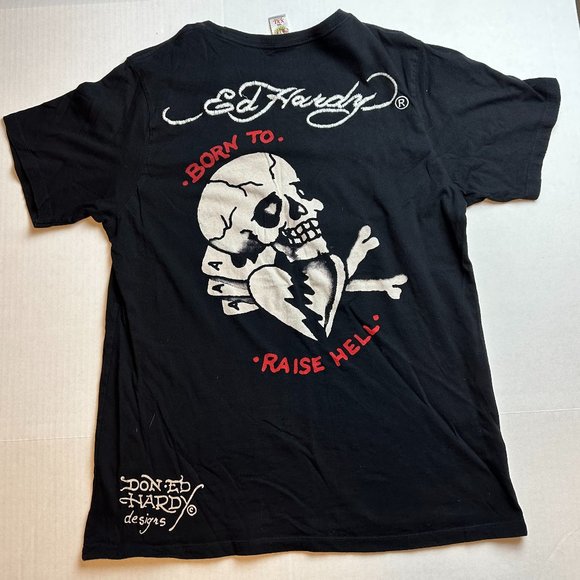 Ed Hardy Women’s Born to Raise Hell Shirt Size XXL EUC - Picture 2 of 4